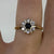 Diamond .15ct & Sapphire Daisy Flower Ring 18k 18ct Yellow Gold - Size K