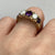 Victorian Ornate Opal & Amethyst Filigree Ring 9ct 9k Yellow Gold  - Size L