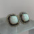 Opal Black White Gemstone Cushion Cut Halo Stud Earrings 9ct 9k Yellow Gold