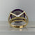 Alexandrite Synthetic Colour Change Cocktail Ring 14ct 14k Yellow Gold - Size M