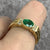 Emerald .70ct East West Bezel Set & Diamond Ring 18ct Yellow Gold - Size Q