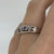 Diamond & Iolite Heart Detail Band Ring 9ct 9k White Gold - Size K