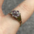 Ruby & Diamond Daisy Flower Cluster Ring 9ct 9k Yellow Gold  - Size N