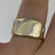 Diamond Signet Ring With Link Shoulders 9ct 9k Yellow Gold - Size L 1/2