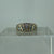 Aquamarine & Diamond Ornate Band Ring 9ct 9k Yellow Gold - Size N