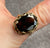 Smoky Quartz Ornate Ring 9ct 9k Yellow Gold - Size T