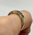 Green Sapphire Six Stone Heart Cut Out Band Ring 9ct 9k Yellow Gold - Size N