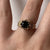 Retro 1974 Garnet Ball Detail Textured Ring 9ct 9K Yellow Gold - Size J