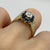 Diamond & Sapphire Floral Cluster Textured Ring 9ct 9k Yellow Gold - Size K