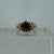 Garnet Daisy Flower Cluster Embossed Cut Out Ring 9ct 9k Yellow Gold - Size O