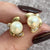 Diamond & Pearl Ornate Stud Earrings 9ct 9k Yellow Gold