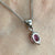 Pink Sapphire & Diamond Pendant 9ct 9k White Gold