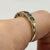 Green Sapphire Six Stone Heart Cut Out Band Ring 9ct 9k Yellow Gold - Size N