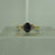 Dark Raspberry Purple Spinel Diamond Accent Ring 9ct 9k Yellow Gold - Size N 1/2