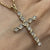 Diamond Illusion Set Cross Crucifix Twist Pendant 9ct 9k Yellow Gold