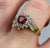 Ruby Heart Cut Twist Ring Diamond Accents 10ct 10k Yellow Gold - Size O 1/2