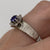 Tanzanite & Diamond Daisy Textured Shoulder Ring 18ct 18k White Gold- Size M