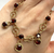 Fancy Filigree Garnet Dress Chain Necklace 9ct 9k Yellow Gold - 16" Inches