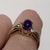 Amethyst Cabochon with Diamond Accents Ring 9ct 9k Yellow Gold - Size P