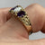 Victorian Ornate Opal & Amethyst Filigree Ring 9ct 9k Yellow Gold  - Size L