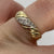 Diamond Croissant Band Ring 9ct 9k Yellow Gold - Size M