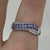 Tanzanite & Diamond Crossover Cluster Ring 14ct 14K White Gold - Size N 1/2