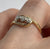 Diamond Heart Trilogy Platinum Set Bypass Ring 18ct 18k Yellow Gold  - Size M