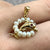 Dolphin Pearl Halo Ruby Accent Charm Pendant 9ct 9k Yellow Gold