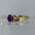 Amethyst Cabochon with Diamond Accents Ring 9ct 9k Yellow Gold - Size P