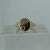 Diamond Starburst Embossed Signet Ring 9ct 9k Yellow Gold - Size V