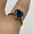 Blue Topaz Heart Cut Solitaire Ring 10ct 10k Yellow Gold - Size S