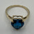 Blue Topaz Heart Cut Solitaire Ring 10ct 10k Yellow Gold - Size S