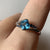 Blue Topaz & Sapphire Twist Ring 9ct 9k White Gold - Size N