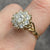 CZ Daisy Flower Ornate Cluster Heart Shoulder Ring 9ct 9k Yellow Gold - Size M