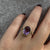 Amethyst Ornate Bezel Set Solitaire Ring 9ct 9k Yellow Gold - Size N