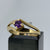 Amethyst Solitaire Split Shank Ring 18ct 18k Yellow Gold - Size M