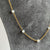 White Beaded Chain Necklace 9ct 9k Yellow Gold 18" Inches