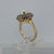 Pearl & White Topaz Ornate Flower Ring 18ct 18k Yellow Gold - Size L 1/2