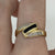 Sapphire & Diamond Channel Set Zig Zag Ring 9ct 9K Yellow Gold - Size L