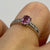 Pink Sapphire & Diamond Accent Ring 9ct 9k White Gold - Size L