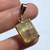 Banded Multi Colour Fluorite Emerald Cut Pendant 9ct 9k Yellow Gold