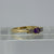 East West Amethyst & Diamond Ring 18ct 18K Yellow Gold - Size R