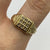 Diamond Illusion Set Square Textured Signet Ring 9ct 9k Yellow Gold - Size R 1/2