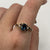 Teal Blue Topaz & CZ Twist Swirl Ring 9ct 9k Yellow Gold - Size R