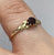 Solitaire Round Cut Garnet Crafted Shoulders Ring 9ct 9k Yellow Gold - Size M