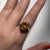 Retro Orange Zircon Chunky Statement Ring 9ct 9k Yellow Gold  - Size N