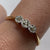 Old Cut Light Yellow Diamond Trilogy Ring 18ct 18k Yellow Gold - Size P