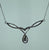 Sapphire & Diamond Twist Teardrop Pendant Chain Necklace 9ct 9k White Gold 16"