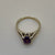 Amethyst Solitaire Split Ring 9ct 9k Yellow Gold - Size L