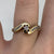 Diamond Solitaire With Accents Bypass Twist Ring 9ct 9k Yellow Gold - Size L